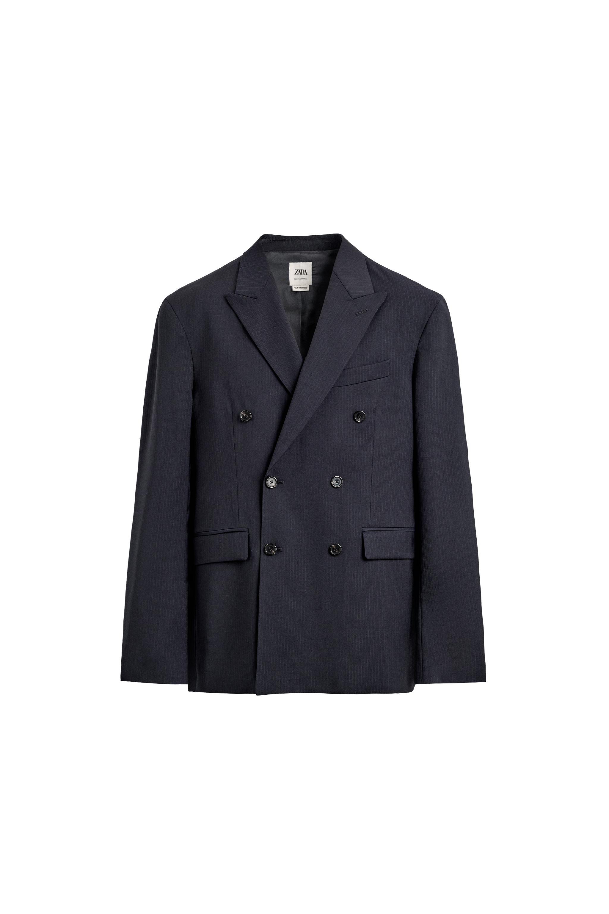 VESTE DE COSTUME À RAYURES 100 % LAINE